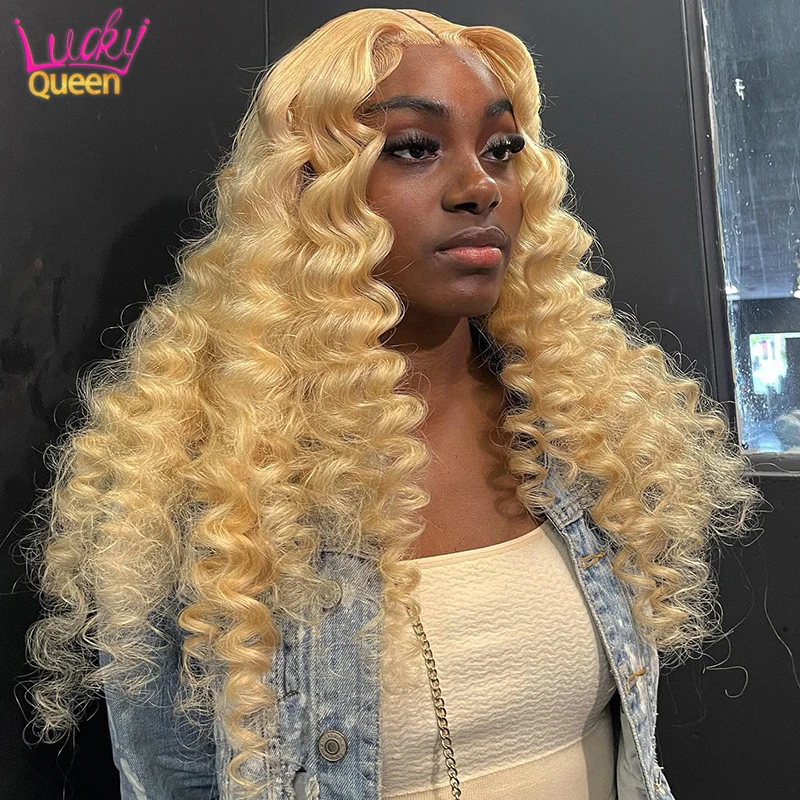 Honey Blonde Loose Wave Frontal Wig Pre Plucked HD Lace Front Human Hair Wig 13X4 13X6 Frontal Wig with Baby Hair Glueless Wig