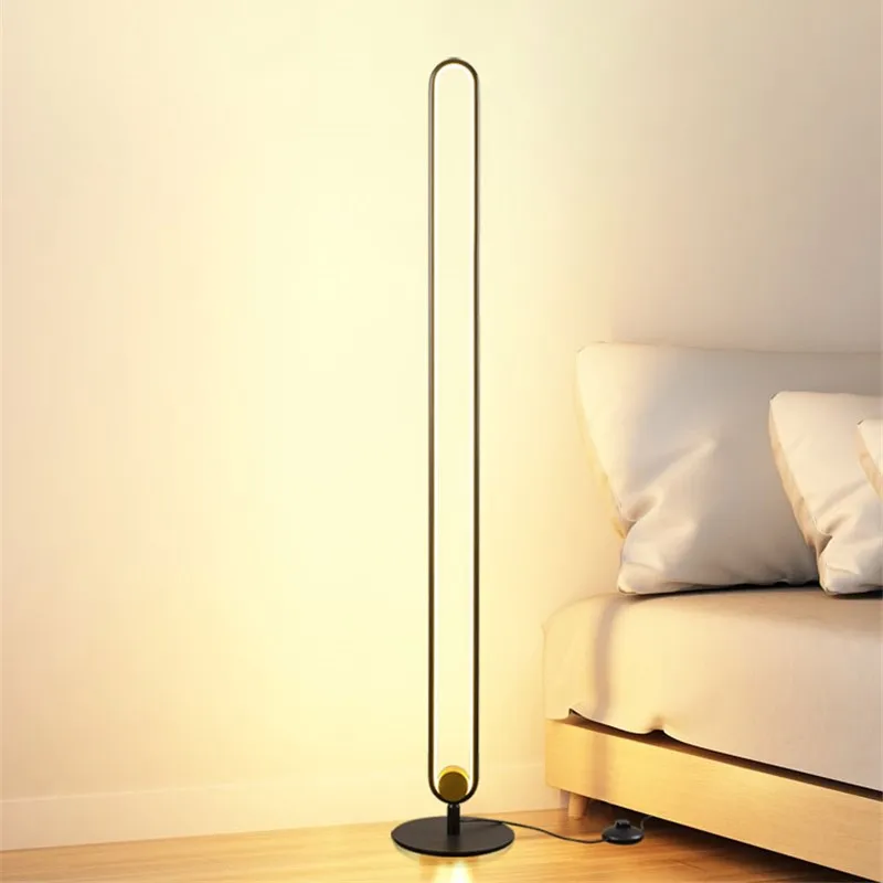 Nordic Simple Led Floor Lamp Creative Modern Bedroom Bedside LED Standing Lamps for Living Room Home Decor Iron Art Stand Lights