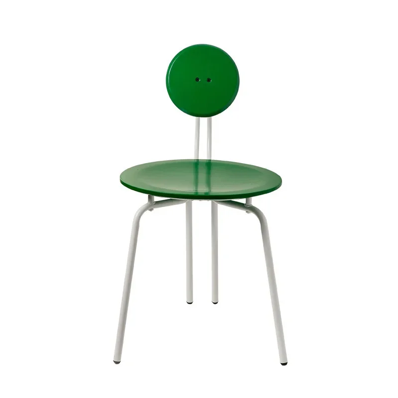 Nordic реколта Мемфис трапезен стол дизайнер грим стол облегалка стол интернет червено Винтидж бутон