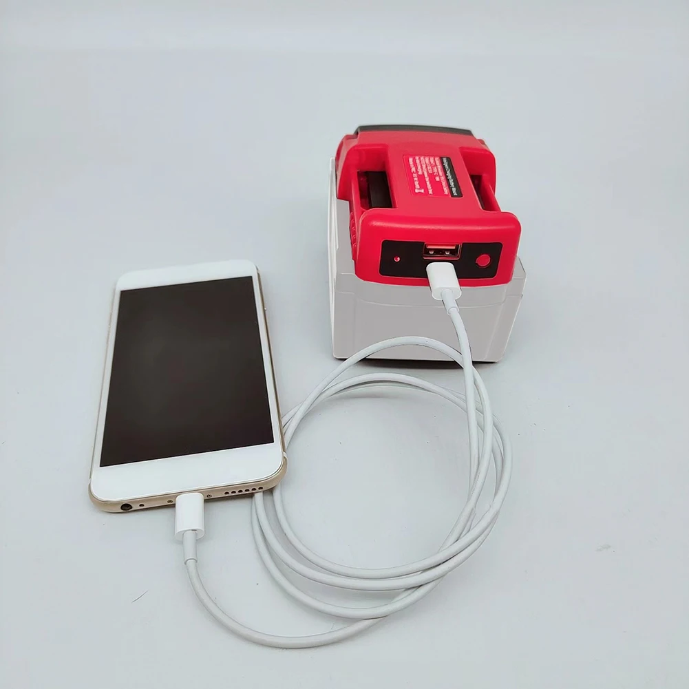 USB адаптер за зарядно устройство за Milwaukee 18V адаптер за зарядно устройство тип C с ABS + PC Build Red Дълготраен и издръжлив