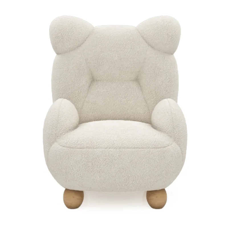 Агнешко кадифе крем детски мечка диван стол сладък бебе единична карикатура седалка мини мързелив малък диван модерна простота