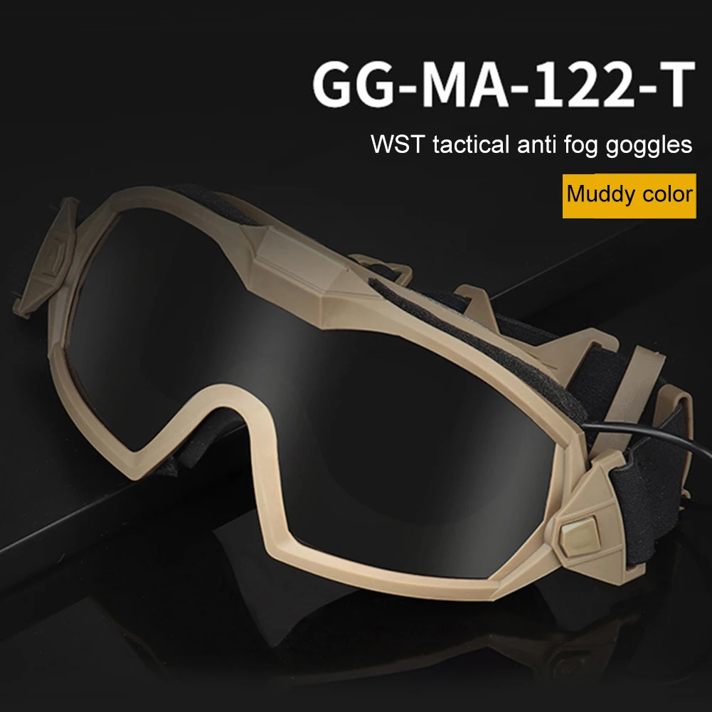 Военни тактически очила с микро вентилатор Anti Fog Пейнтбол Airsoft очила Ветроупорен мотоциклет стрелба CS Wargame очила