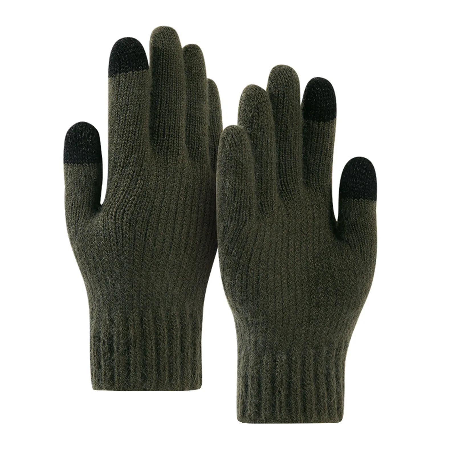 Зимни мъже възрастни плюс есен и зима удебелени плетени топли вълнени ръкавици мода сензорен екран плетени ръкавици перчатки женские