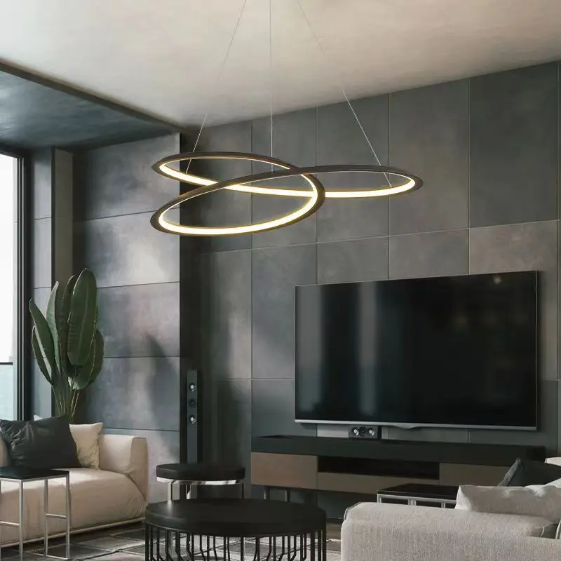 Модерна LED висяща светлина за трапезария Кухня Всекидневна спалня Прост дизайн Таван полилей Интелигентна дистанционна висяща лампа