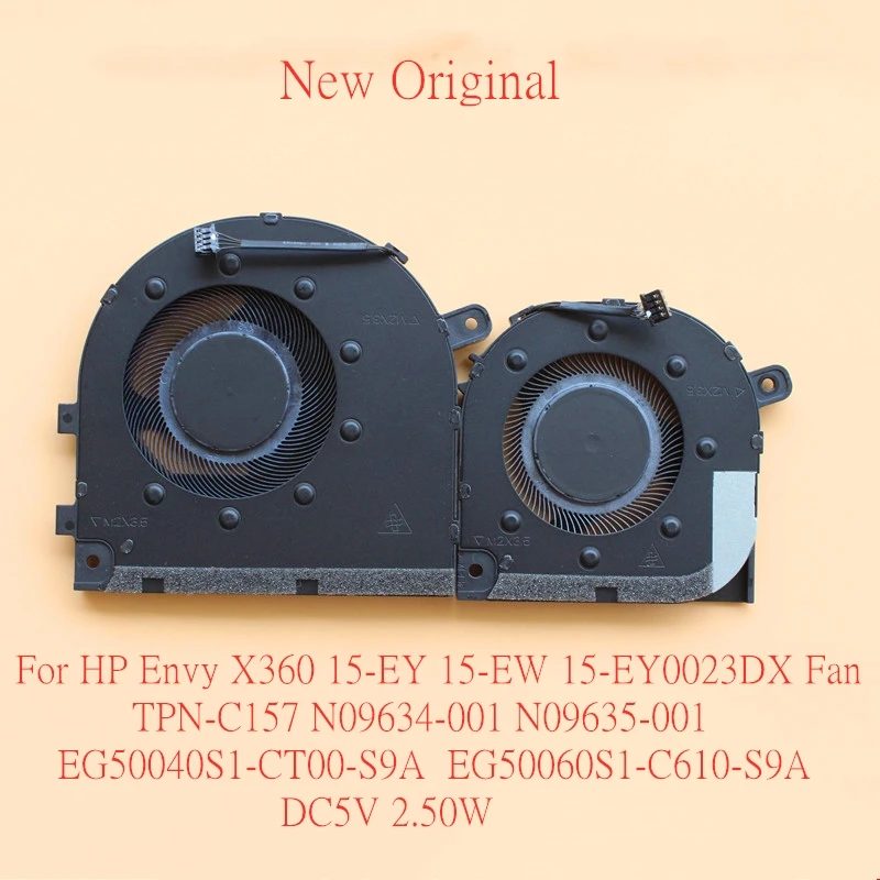 Нов оригинален вентилатор за охлаждане на лаптоп за HP Envy X360 15-EY 15-EW 15-EY0023DX вентилатор TPN-C157 N09634-001 N09635-001 EG50040S1-CT00-S9A