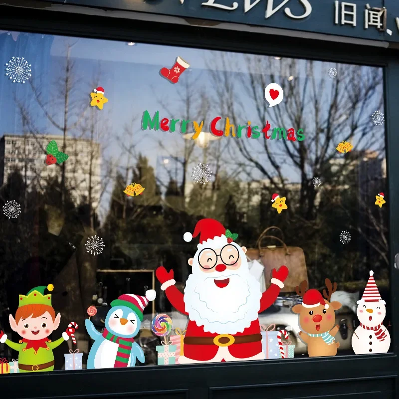 Нова година украса, Коледа стикери на прозорци, стена декорация, декоративни стена Коледа, безплатна доставка PVC