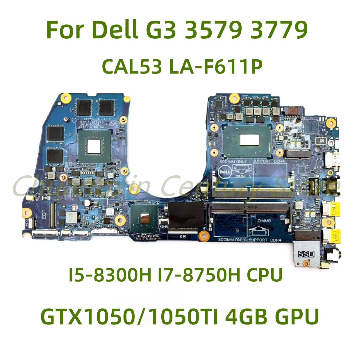 Подходящ за Dell G3 3579 3779 Дънна платка за лаптоп CAL53 LA-F611P с процесор I5-8300H I7-8750H GTX1050/1050TI 4GB GPU 100% тестван