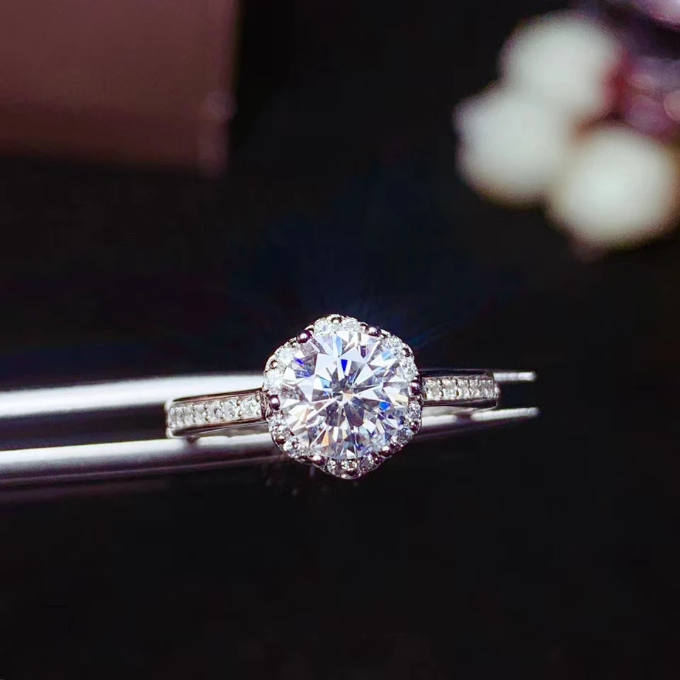 пращене moissanite пръстен за жени бижута годежен пръстен за сватба 925 сребърен пръстен подарък за рожден ден