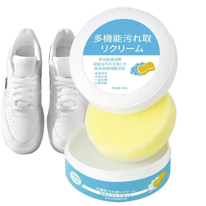 Универсална почистваща паста Чисти обувки Белият почистващ крем ефективно разтваря мръсотията дълбоко в дизайна на диафрагмата от влакна