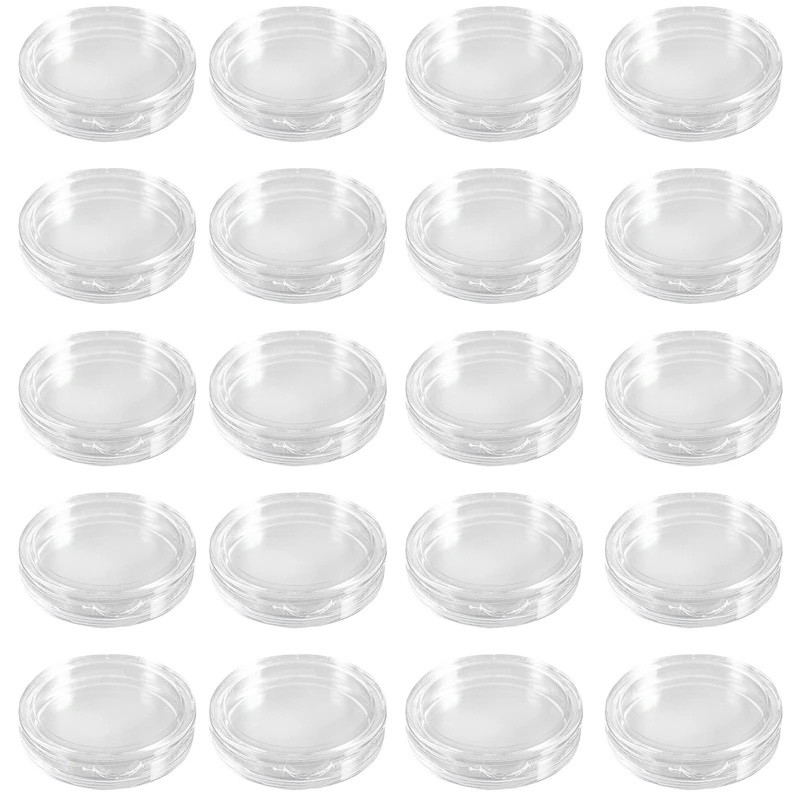 20 бр малки кръгли прозрачни пластмасови капсули за монети кутия 40Mm