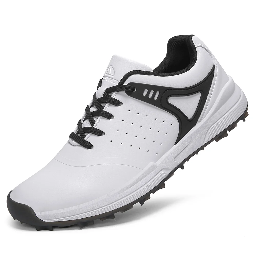 2023 Нови водоустойчиви мъжки обувки за голф голям размер 40-47 Маратонки за обучение на открито Мъжка мрежа дишаща черна сива голф спортни обувки Man