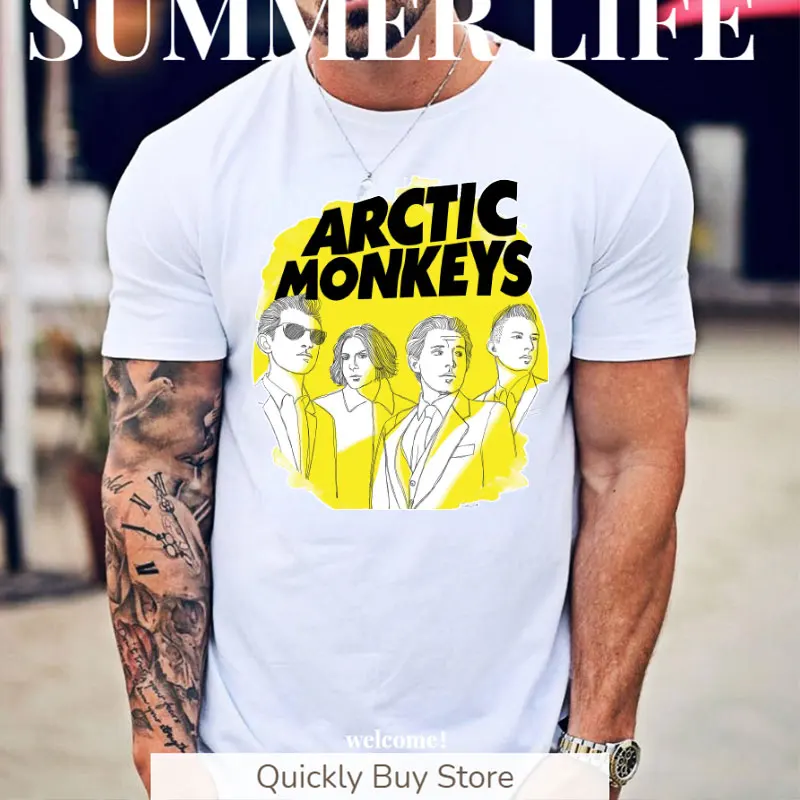 Arctic Monkeys Мъжка тениска с къс ръкав Хип-хоп Y2k Tops Rock Band тениски за мъжко облекло ModaL Streetwear Tee Women's Man