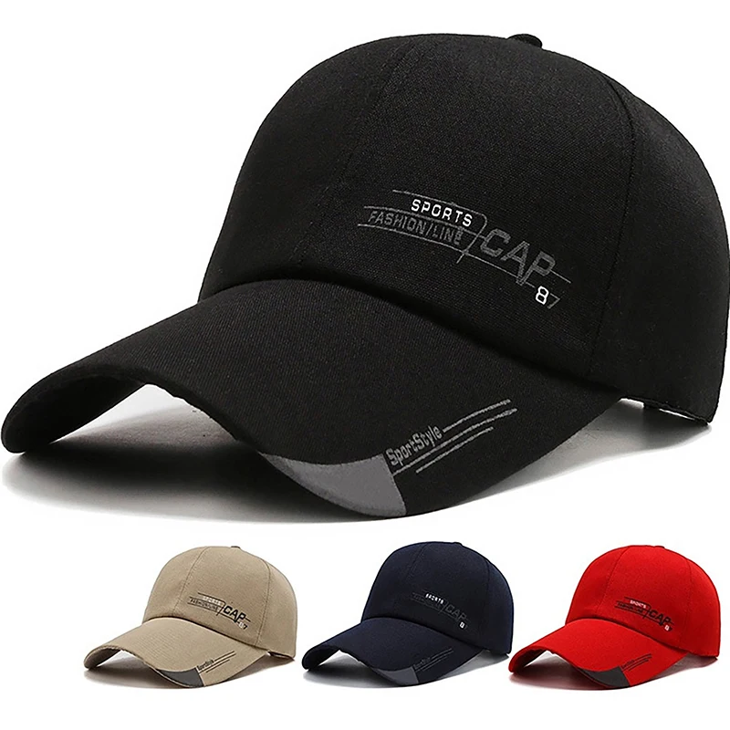 Canvas отпечатана дълга периферия бейзболна шапка, минималистична шапка за патица, външно спортно слънцезащитно засенчване и слънцезащитна шапка