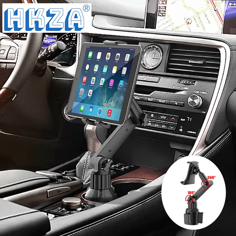 HKZA Tablet Cup Holder Mount 360 Регулируем държач за смартфон Car 270 Tilt Bar Триъгълна база Ram Mount Tablet Holder за SUV