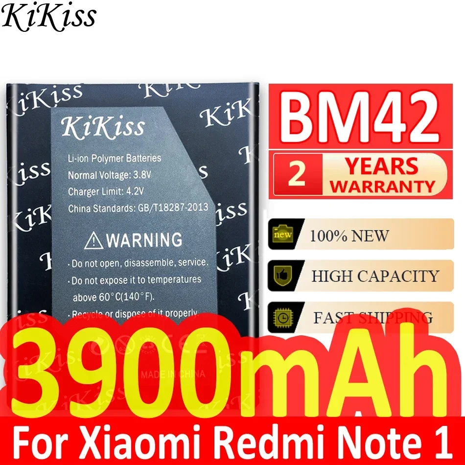 KiKiss батерия BM42 За Xiaomi Redmi Забележка 1 Забележка1 / BM 42 BM-42 За Xiao mi Redmi Hongmi Забележка I 4G Prime батерии 3900mAh