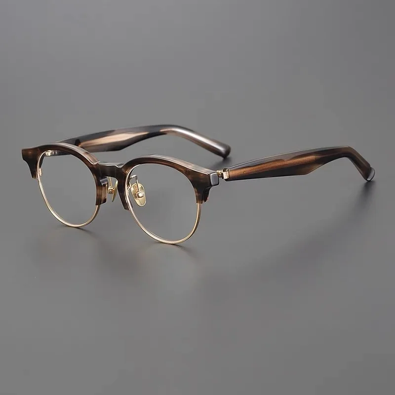 M-92 оптична полукръгла рамка мъжки и дамски обратен R панти японски ръчно изработени ацетат рамка рецепта късогледство очила