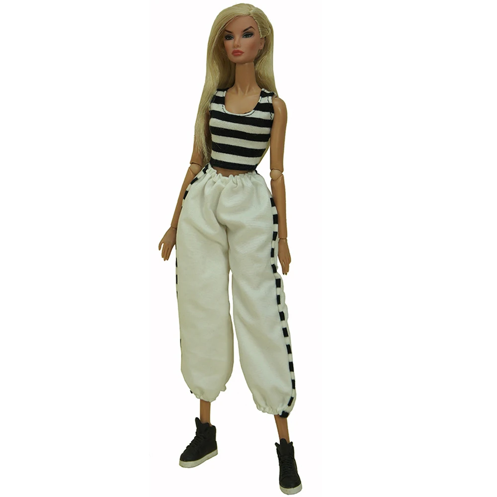 NK 1 комплект 30CM принцеса случайни спортни рокля мода хип-хоп дрехи за кукла Барби аксесоари Dollhouse подарък DIY играчки