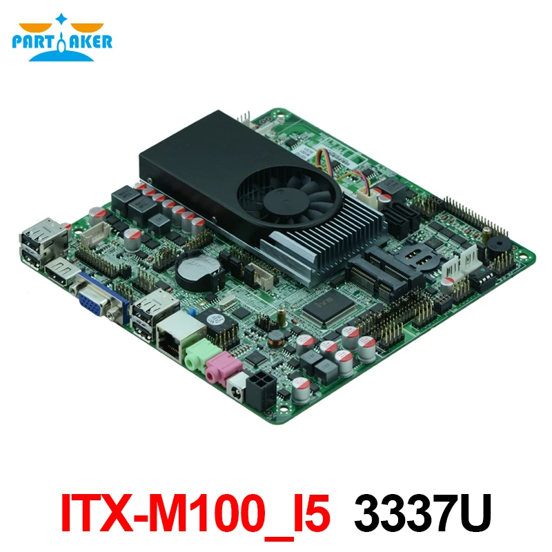 Partaker ITX-M100_I5 Intel Core i5 3337U Двоен HD дисплей 3-то поколение i5 Mini ITX форм фактор DDR3 Win XP OS дънна платка