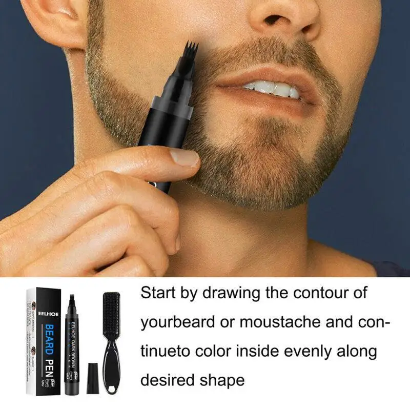 Водоустойчива писалка за пълнене на черна брада | Мустак оцветяване молив