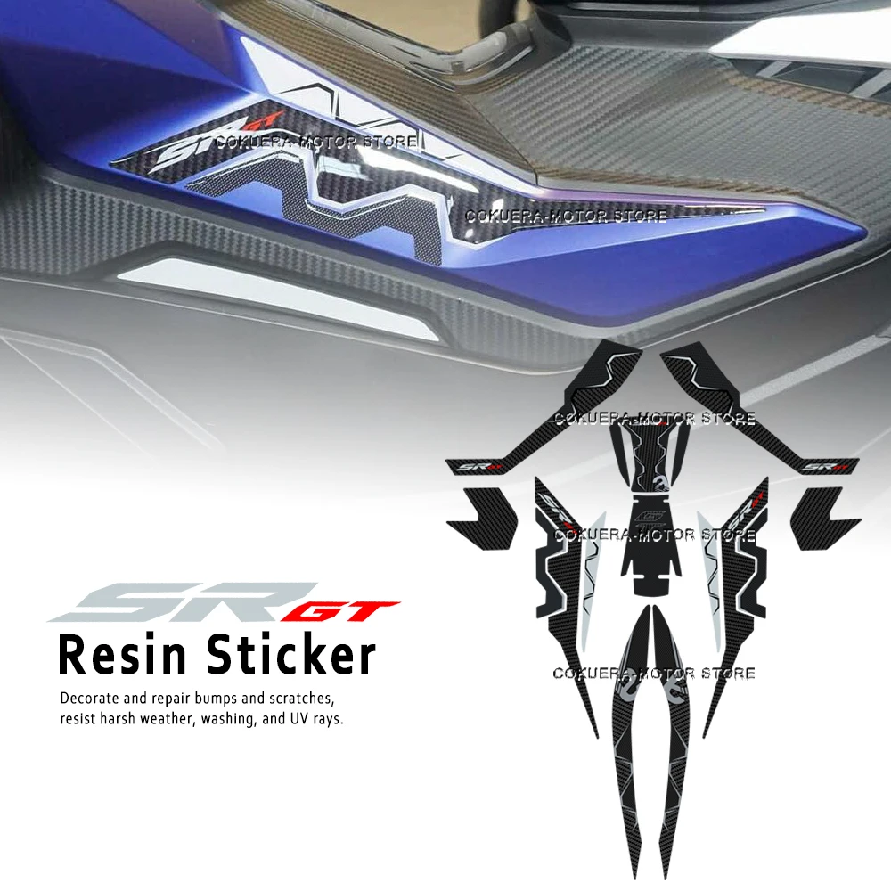 За Aprilia SR GT 125 2022 Аксесоари за мотоциклети 3D стикери за защита от смола Странично отражение Пълен набор от стикери