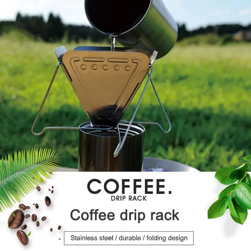 Външен държач за филтър за кафе от неръждаема стомана Филтри за кафе за многократна употреба Dripper Кошници за кафе Къмпинг пикник прибори за хранене