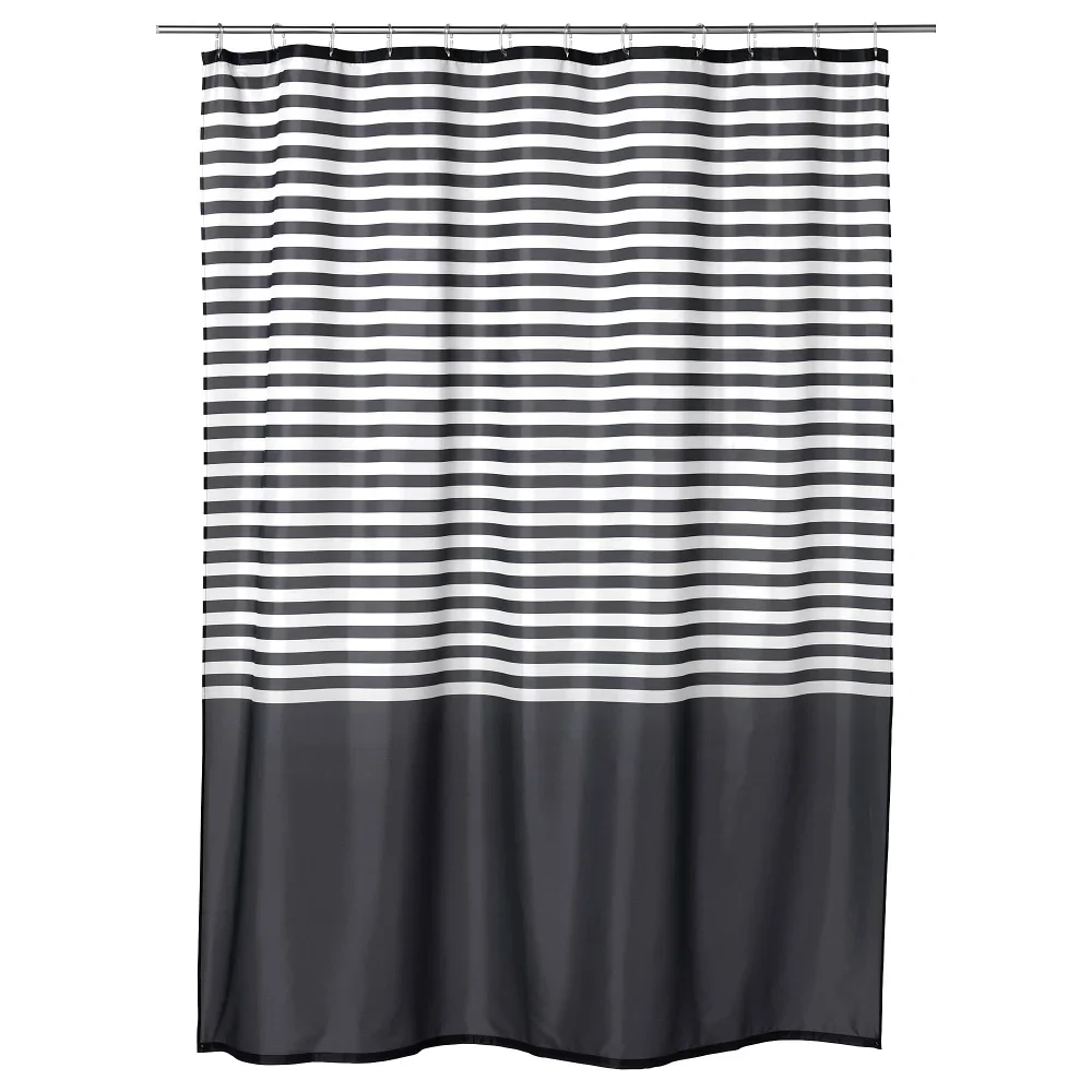Геометрична завеса за душ черни бели ивици Модерен минималистичен домашен декор Баня завеса Аксесоари за баня Комплект полиестерни тъкани