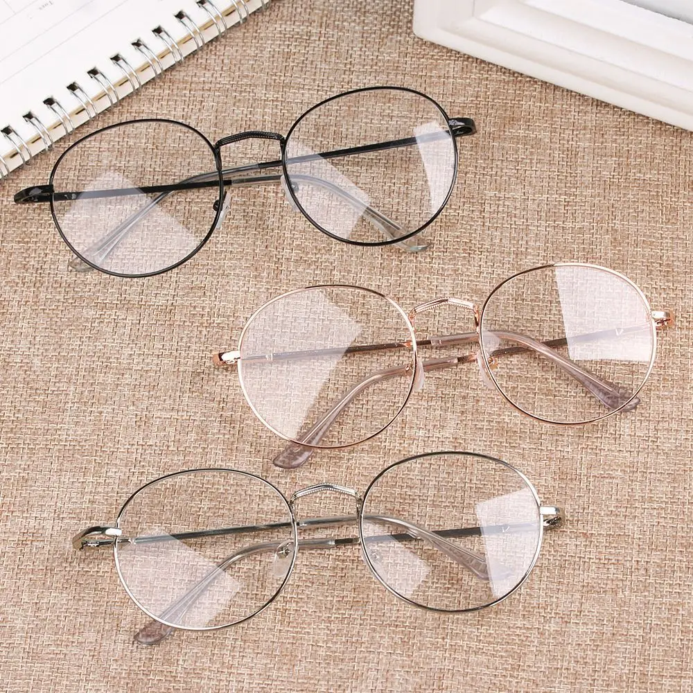 Нови оптични очила жени мъже метални реколта кръгли очила извънгабаритни очила рамка оптични очила рамка очила